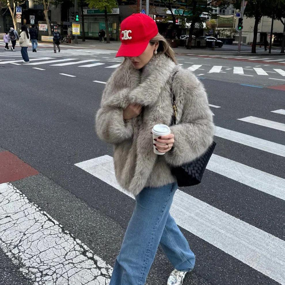 Elegantní umělé kožich pro maximální teplo