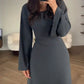 Elegant knitted dress with knotted waist