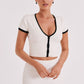 Katimy Top en maille Blanche