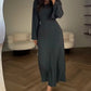 Elegant knitted dress with knotted waist