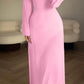 Elegant knitted dress with knotted waist